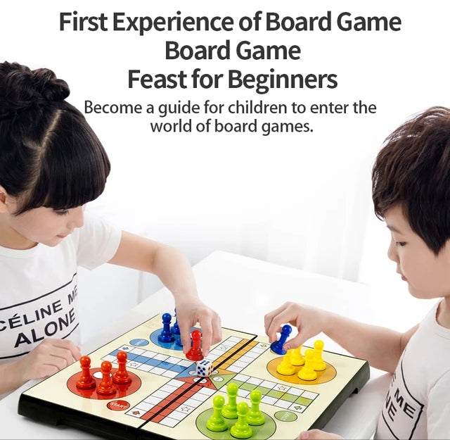 Ludo , Luddo, Childern's Folding Magnetic Aeroplane chess