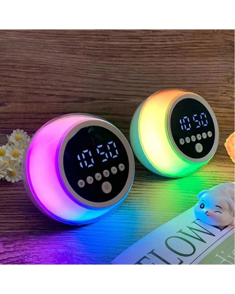 Bluetooth Speaker With Colorful Alarm Clock.