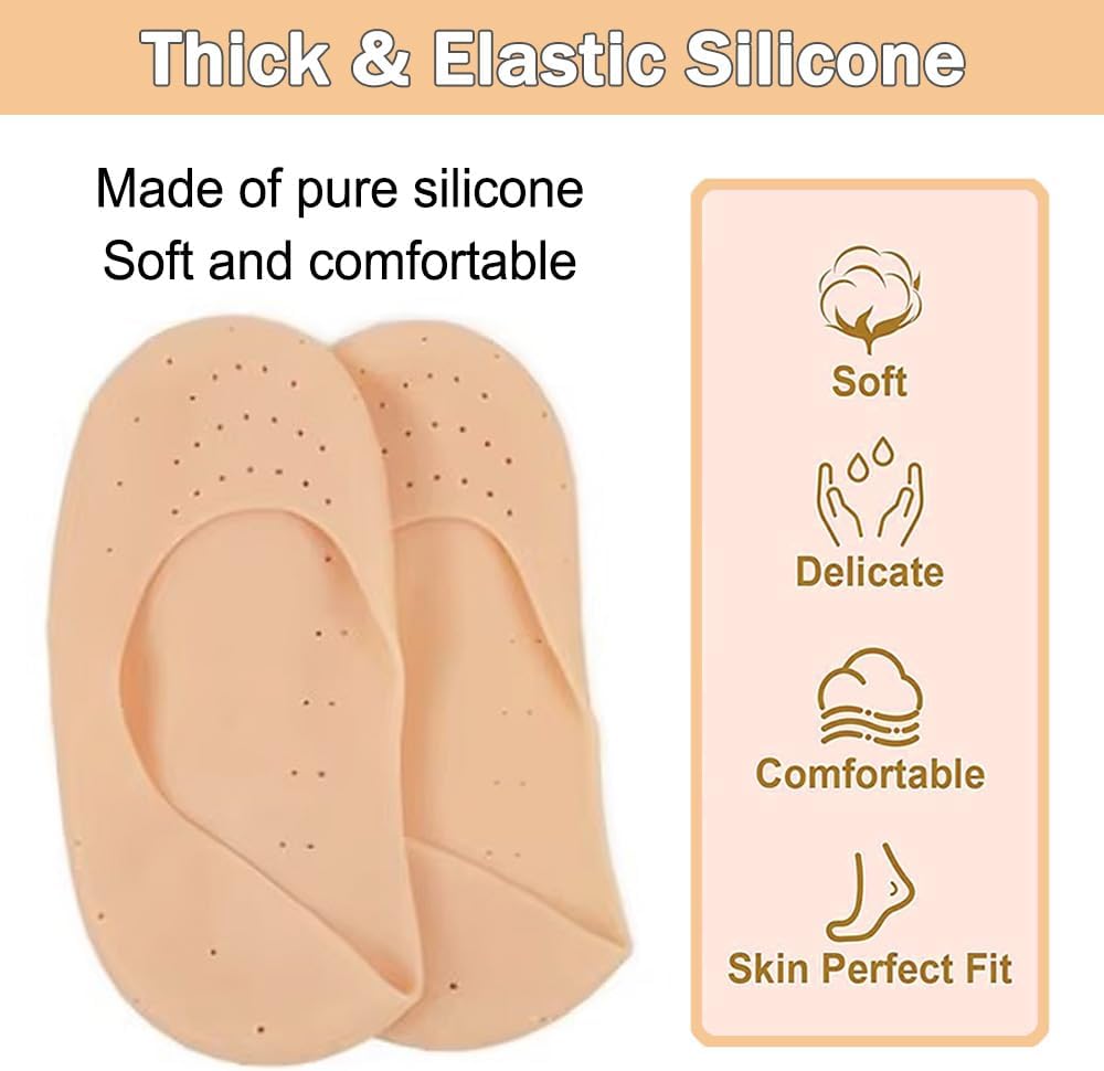 Anti Crack Silicone Heel Pads/Full Length Silicone Protector Moisturizing Socks