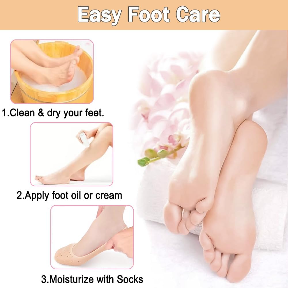 Anti Crack Silicone Heel Pads/Full Length Silicone Protector Moisturizing Socks