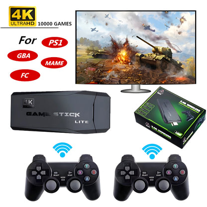 Wireless Controller Game Stick With 64gb Tf Card Plug and Play Video game