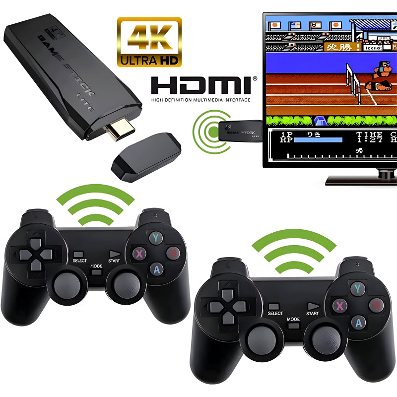 Wireless Controller Game Stick With 64gb Tf Card Plug and Play Video game