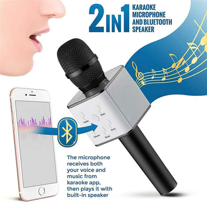 Wireless Mic with Built-in Bluetooth Speaker – Karaoke Mic Q7