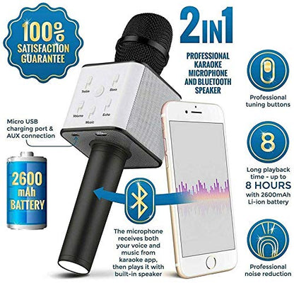 Wireless Mic with Built-in Bluetooth Speaker – Karaoke Mic Q7