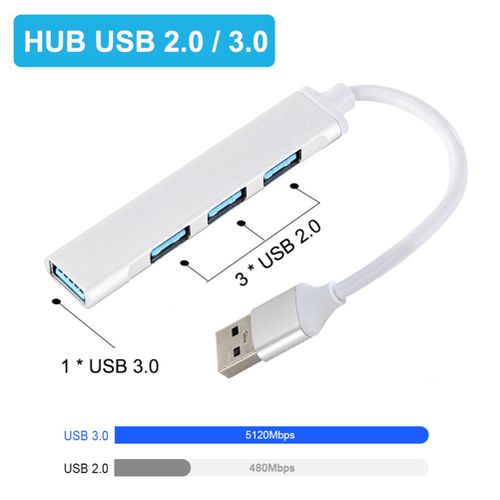 5gbps High-Speed Usb 3.0 Hub Aluminum Alloy Multiplex 4 Usb